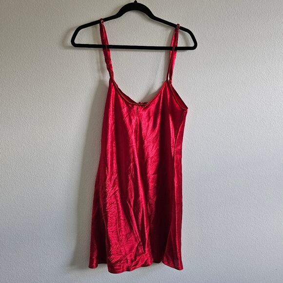 Morgan Taylor Intimates Red with Black Polkadot Slip Dress size Medium - Picture 1 of 5